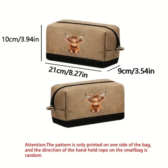 Cute Cow Print Beach Tote 3 piece set - Picture 5 of 8